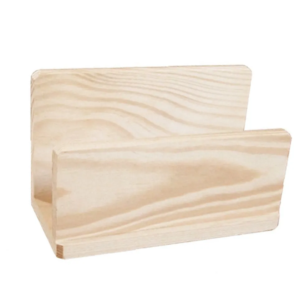 Drewniany stojak na listy, serwetki - 15 x 9 x 7 cm