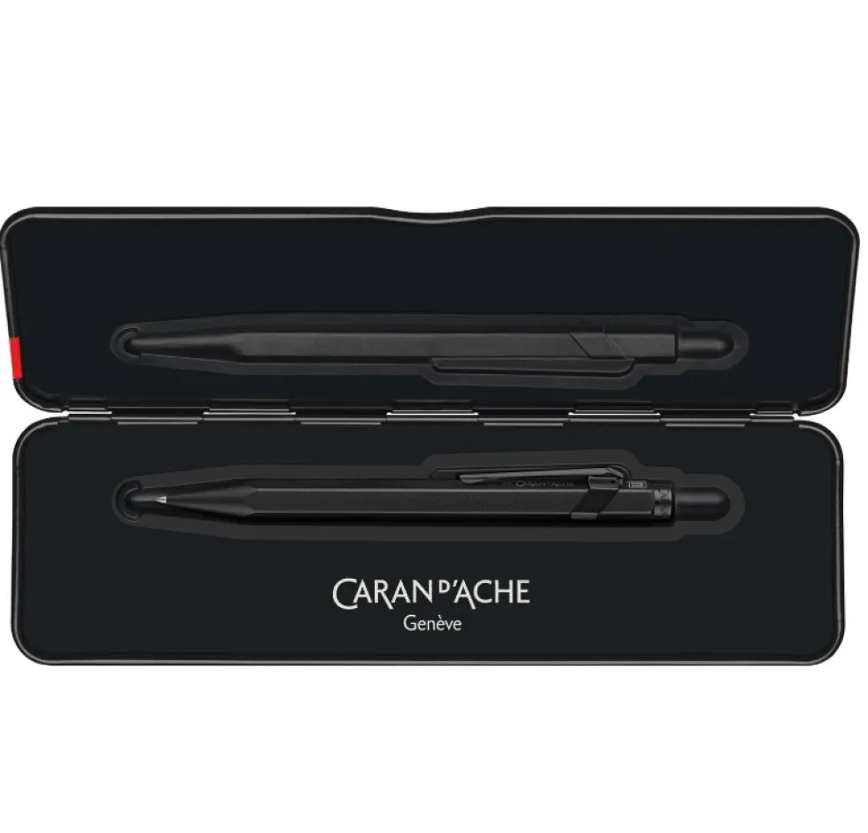 Długopis 849 Black Code XL z etui - Caran d'Ache - Black