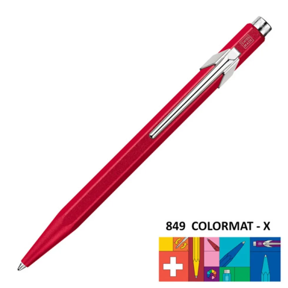 Długopis 849 Colormat-X z etui - Caran d'Ache - Red