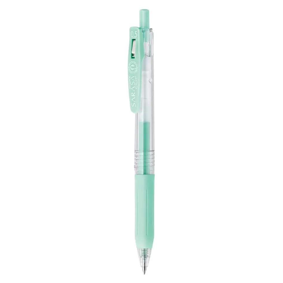 Długopis żelowy Sarasa Clip - Zebra - Milk Blue Green, 0,5 mm