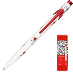 Długopis 849 Keith Haring z etui - Caran d'Ache - White & Red