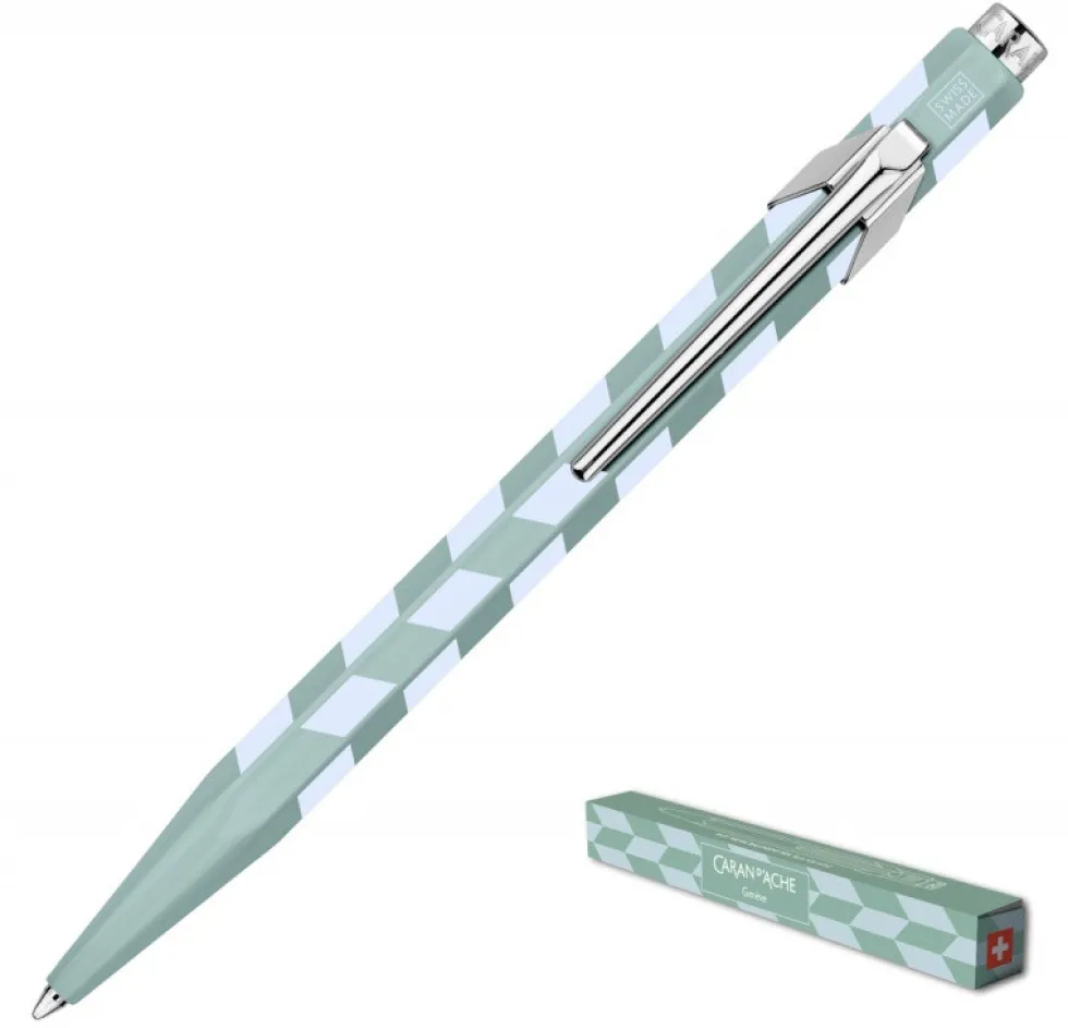 Długopis 849 Mosaic z etui - Caran d'Ache - Water Green