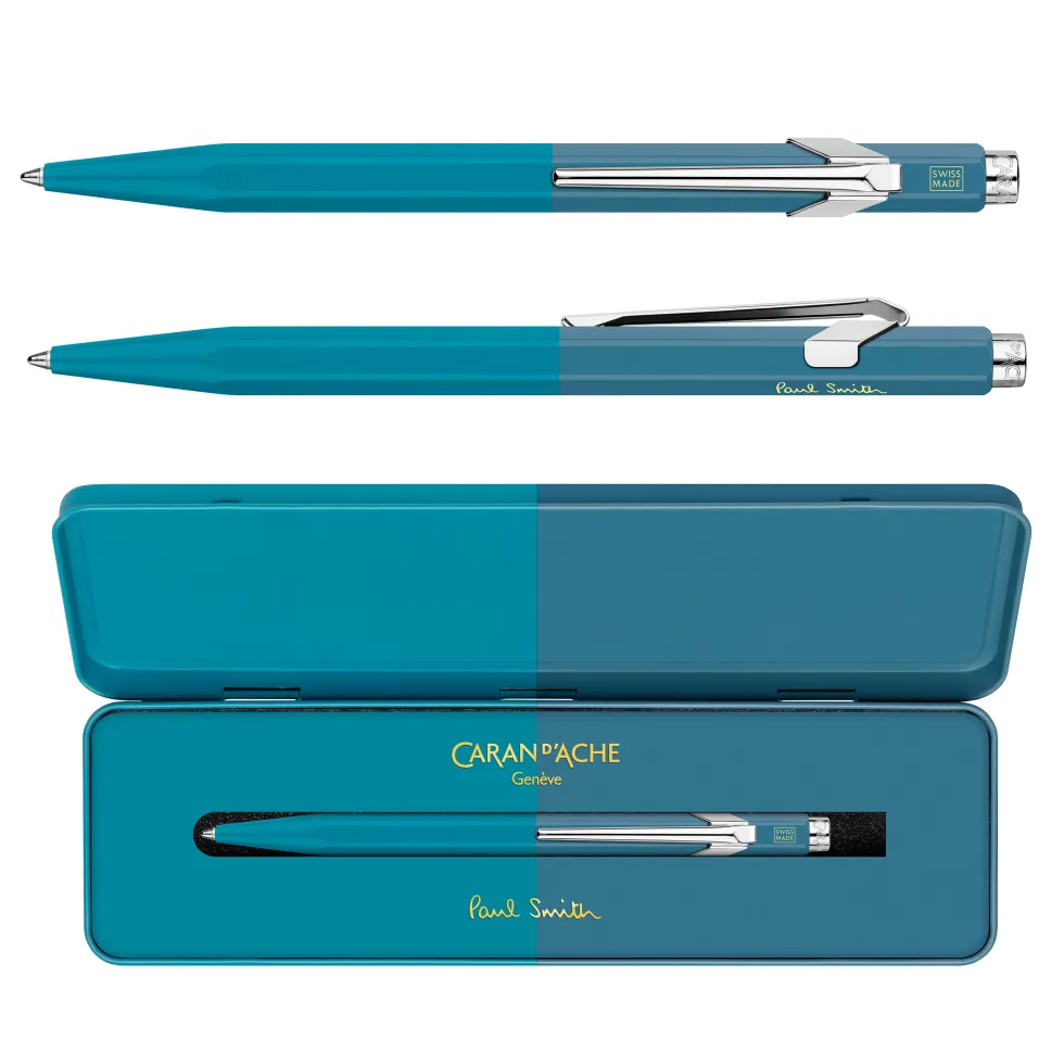 Długopis 849 Paul Smith z etui - Caran d'Ache - Cyan & Steel