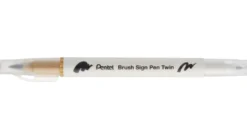 Dwustronny pisak pędzelkowy Brush Sign Pen Twin - Pentel - beżowy