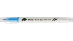 Dwustronny pisak pędzelkowy Brush Sign Pen Twin - Pentel - błękitny