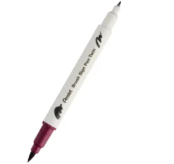 Dwustronny pisak pędzelkowy Brush Sign Pen Twin - Pentel - bordowy