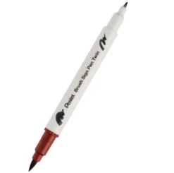 Dwustronny pisak pędzelkowy Brush Sign Pen Twin - Pentel - brązowy
