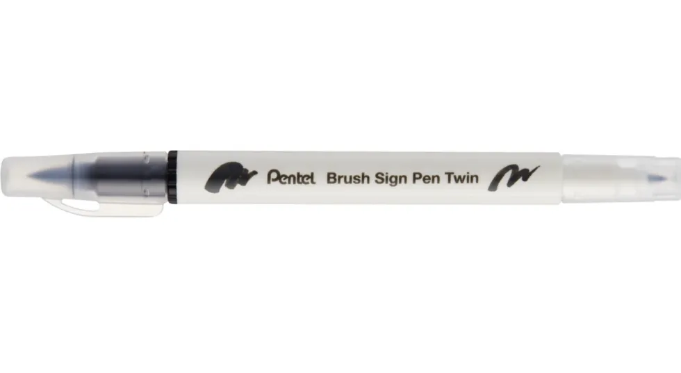 Dwustronny pisak pędzelkowy Brush Sign Pen Twin - Pentel - czarny