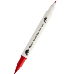 Dwustronny pisak pędzelkowy Brush Sign Pen Twin - Pentel - czerwony