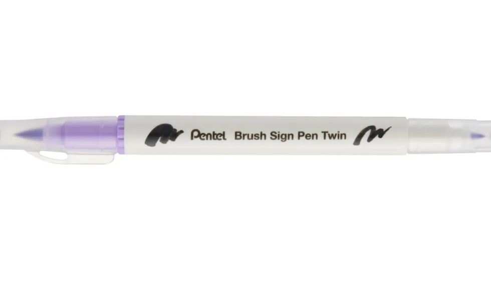 Dwustronny pisak pędzelkowy Brush Sign Pen Twin - Pentel - heliotrop