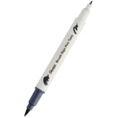 Dwustronny pisak pędzelkowy Brush Sign Pen Twin - Pentel - jasnoszary