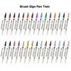 Dwustronny pisak pędzelkowy Brush Sign Pen Twin - Pentel - jasny błękit