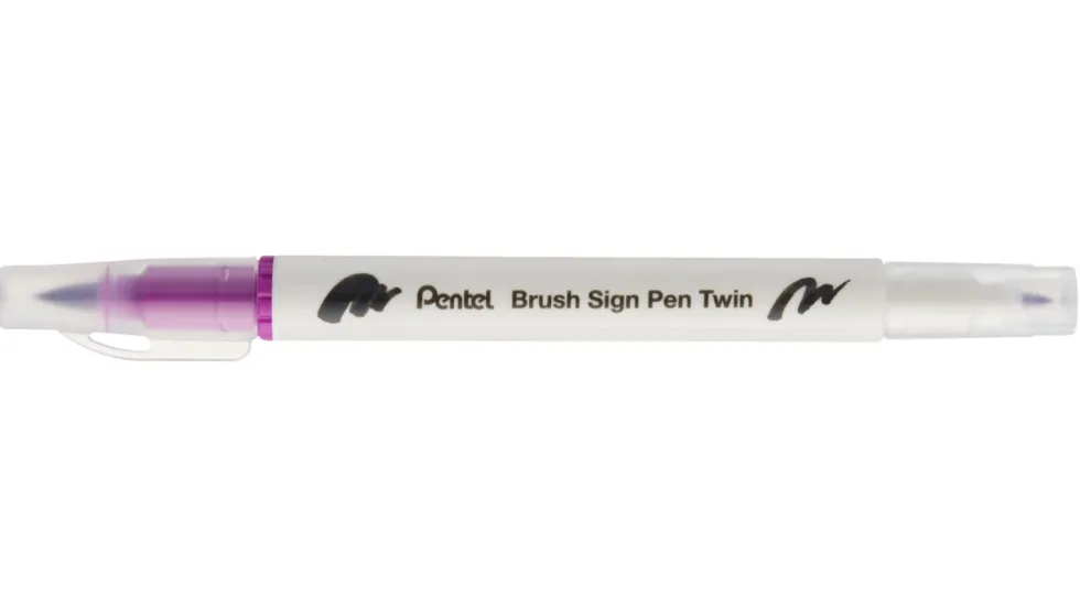 Dwustronny pisak pędzelkowy Brush Sign Pen Twin - Pentel - magenta