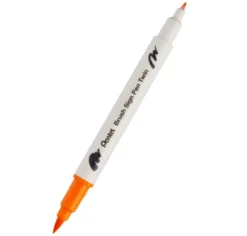 Dwustronny pisak pędzelkowy Brush Sign Pen Twin - Pentel - ochra