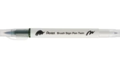 Dwustronny pisak pędzelkowy Brush Sign Pen Twin - Pentel - oliwkowy