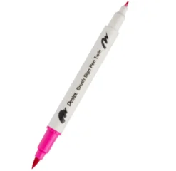 Dwustronny pisak pędzelkowy Brush Sign Pen Twin - Pentel - różowy