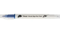 Dwustronny pisak pędzelkowy Brush Sign Pen Twin - Pentel - stalowoniebieski