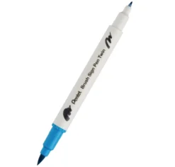 Dwustronny pisak pędzelkowy Brush Sign Pen Twin - Pentel - turkusowy