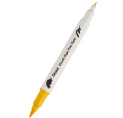 Dwustronny pisak pędzelkowy Brush Sign Pen Twin - Pentel - żółty