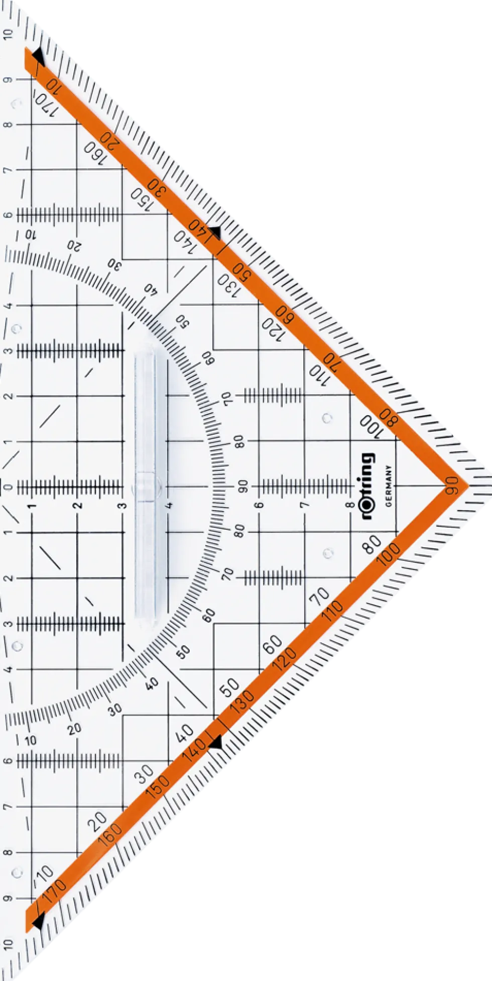 Ekierka geometryczna Centro z uchwytem - Rotring - 22 cm/45