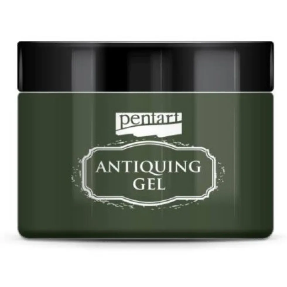 Żel postarzający Antiquing Gel - Pentart - oliwkowy, 150 ml
