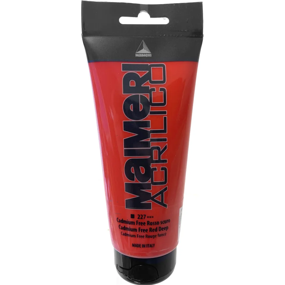 Farba akrylowa Acrilico - Maimeri - 227, Cadmium Free Red Deep, 200 ml