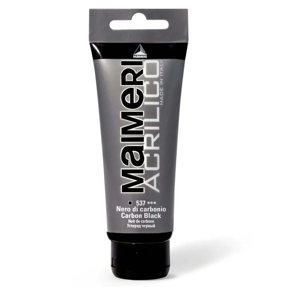 Farba akrylowa Acrilico - Maimeri - 537, Carbon Black, 200 ml