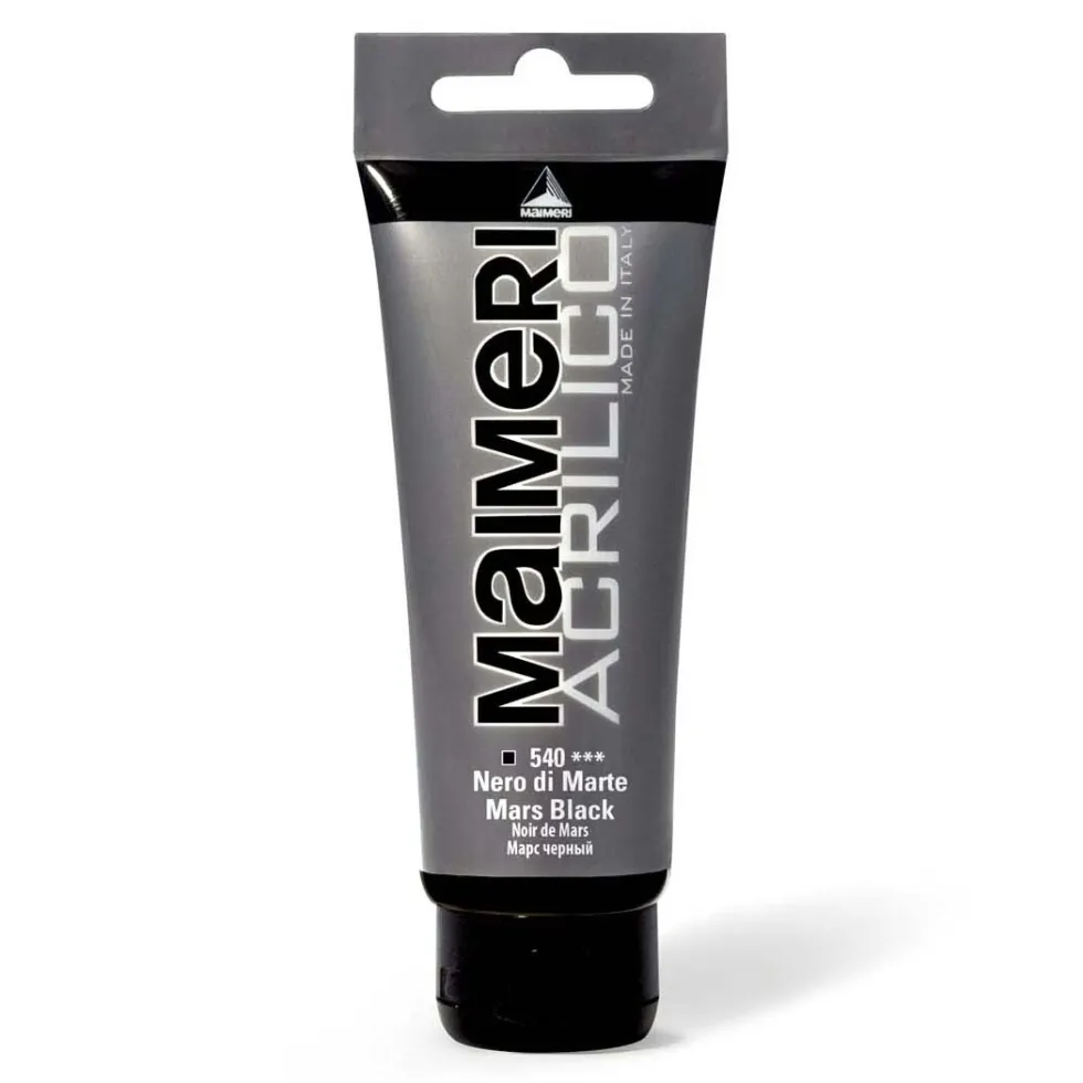 Farba akrylowa Acrilico - Maimeri - 540, Mars Black, 200 ml