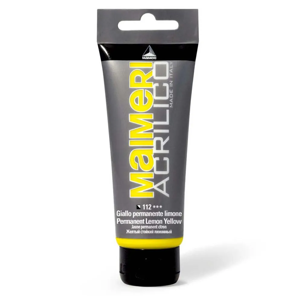 Farba akrylowa Acrilico - Maimeri - 112, Permanent Lemon Yellow, 200 ml