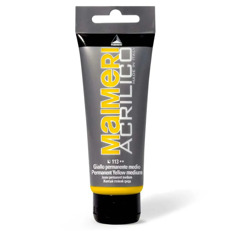 Farba akrylowa Acrilico - Maimeri - 113, Permanent Yellow Medium, 200 ml