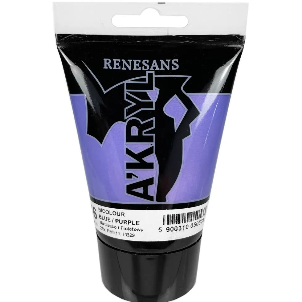 Farba akrylowa A'kryl Bicolor - Renesans - 76, blue purple, 100 ml
