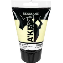 Farba akrylowa A'kryl Bicolor - Renesans - 74, yellow green, 100 ml
