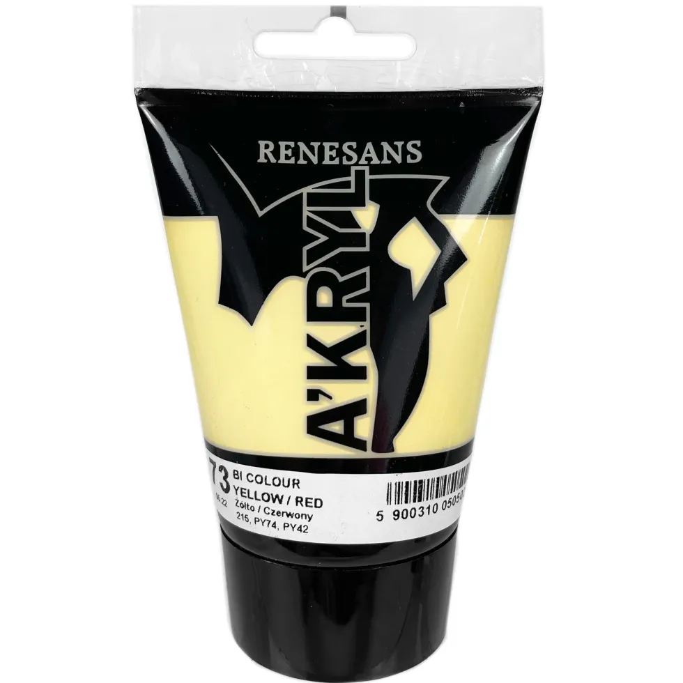 Farba akrylowa A'kryl Bicolor - Renesans - 73, yellow red, 100 ml