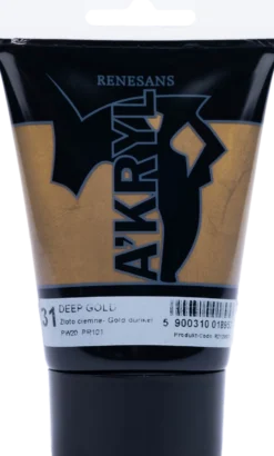 Farba akrylowa A'kryl metaliczna - Renesans - ciemnozłota, 100 ml