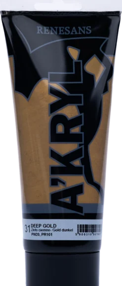 Farba akrylowa A'kryl metaliczna - Renesans - 31, deep gold, 200 ml
