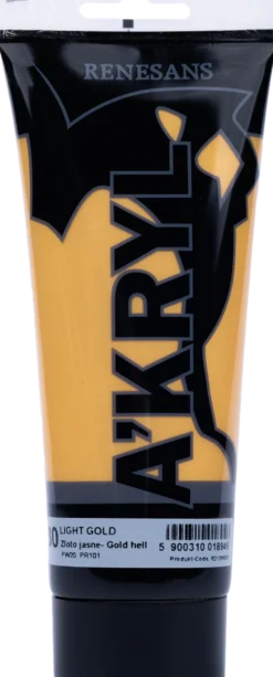 Farba akrylowa A'kryl metaliczna - Renesans - 30, light gold, 200 ml