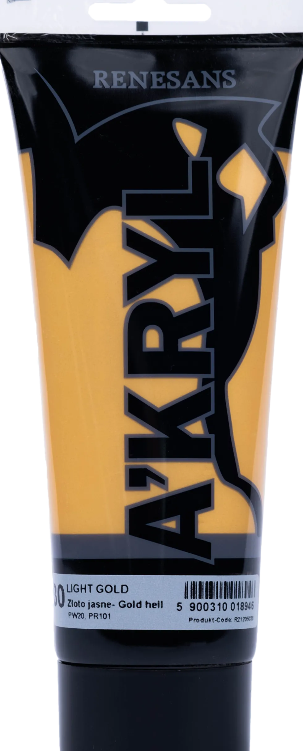 Farba akrylowa A'kryl metaliczna - Renesans - 30, light gold, 200 ml