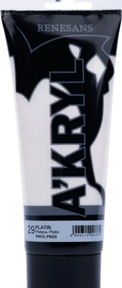Farba akrylowa A'kryl metaliczna - Renesans - 29, platin, 200 ml