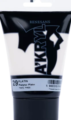 Farba akrylowa A'kryl metaliczna - Renesans - platynowa, 100 ml
