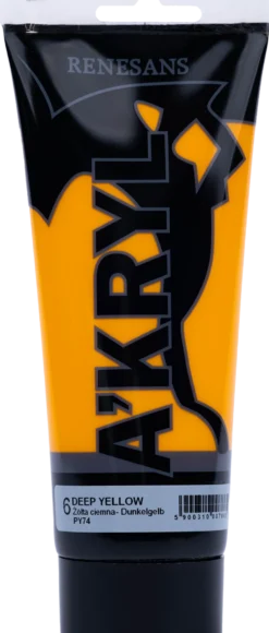 Farba akrylowa A'kryl - Renesans - żółć ciemna, 200 ml