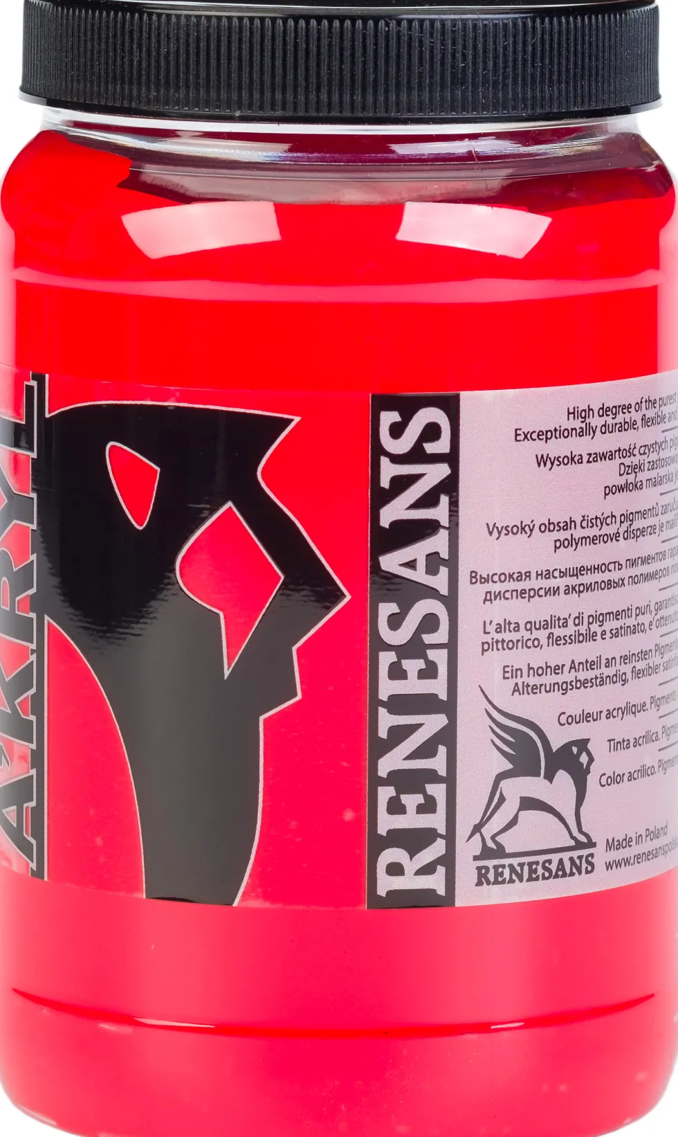 Farba akrylowa A'kryl - Renesans - 09, czerwień błyszcząca, 500 ml