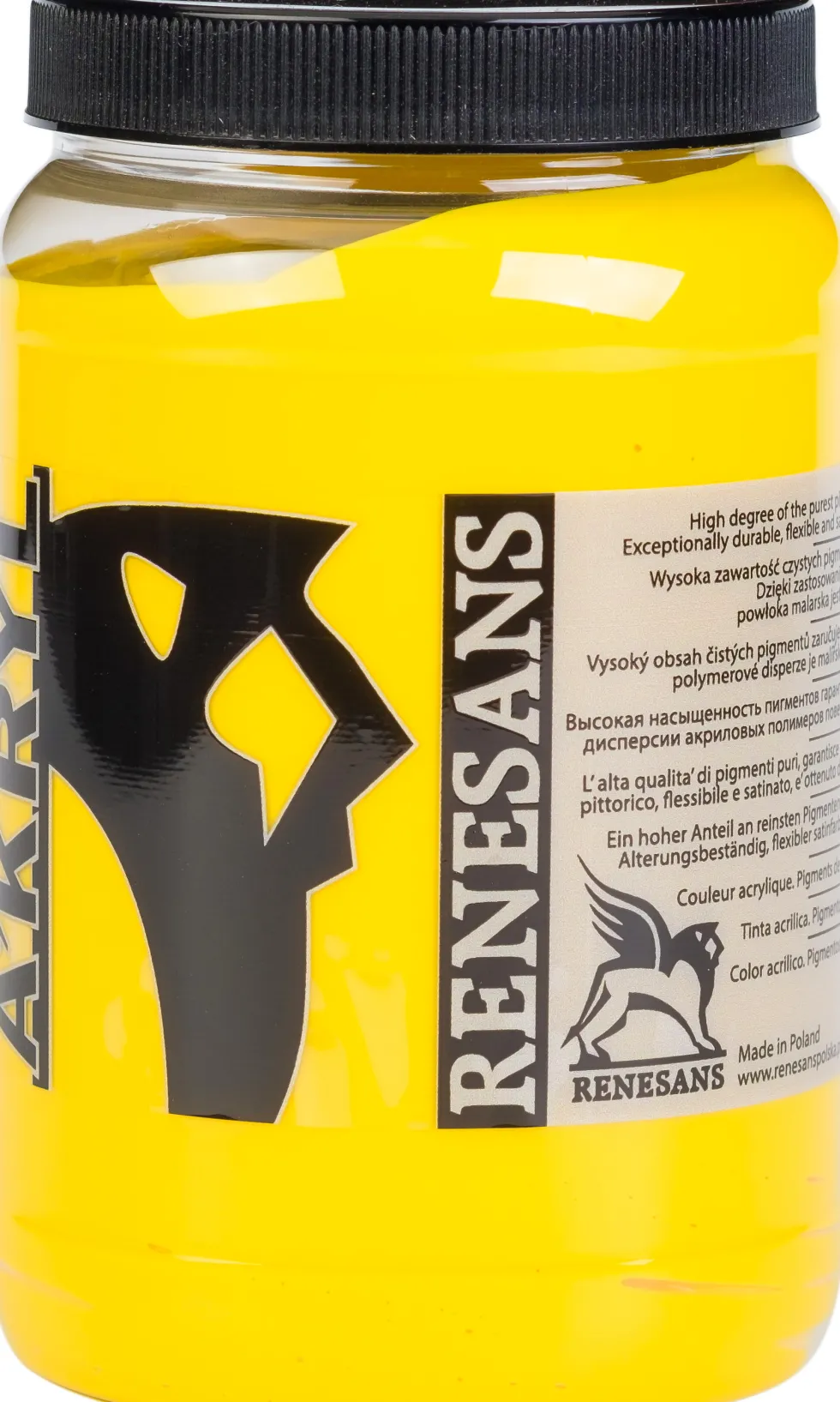 Farba akrylowa A'kryl - Renesans - 05, żółć średnia, 500 ml