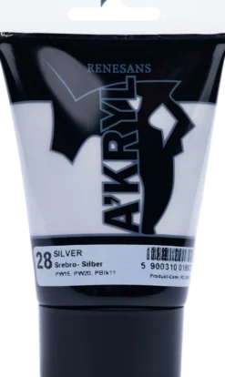 Farba akrylowa A'kryl - Renesans - srebrna, 100 ml