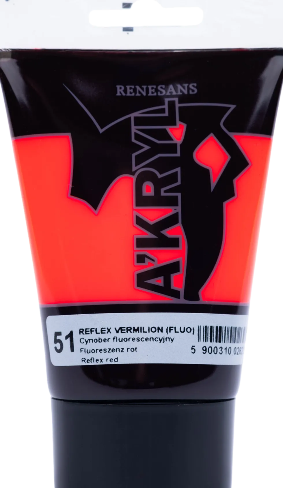 Farba akrylowa A'kryl - Renesans - vermilion fluorescencyjny, 100 ml