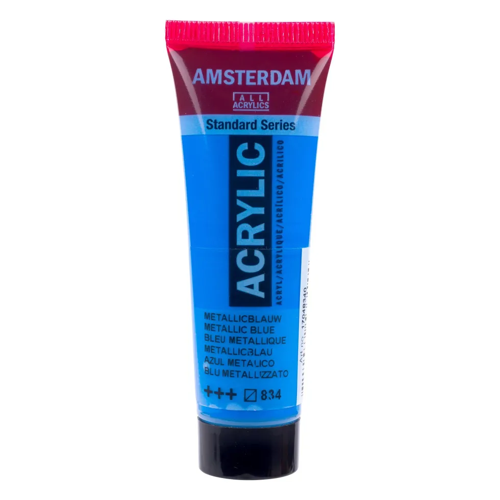 Farba akrylowa - Amsterdam - 834, Metallic Blue, 20 ml
