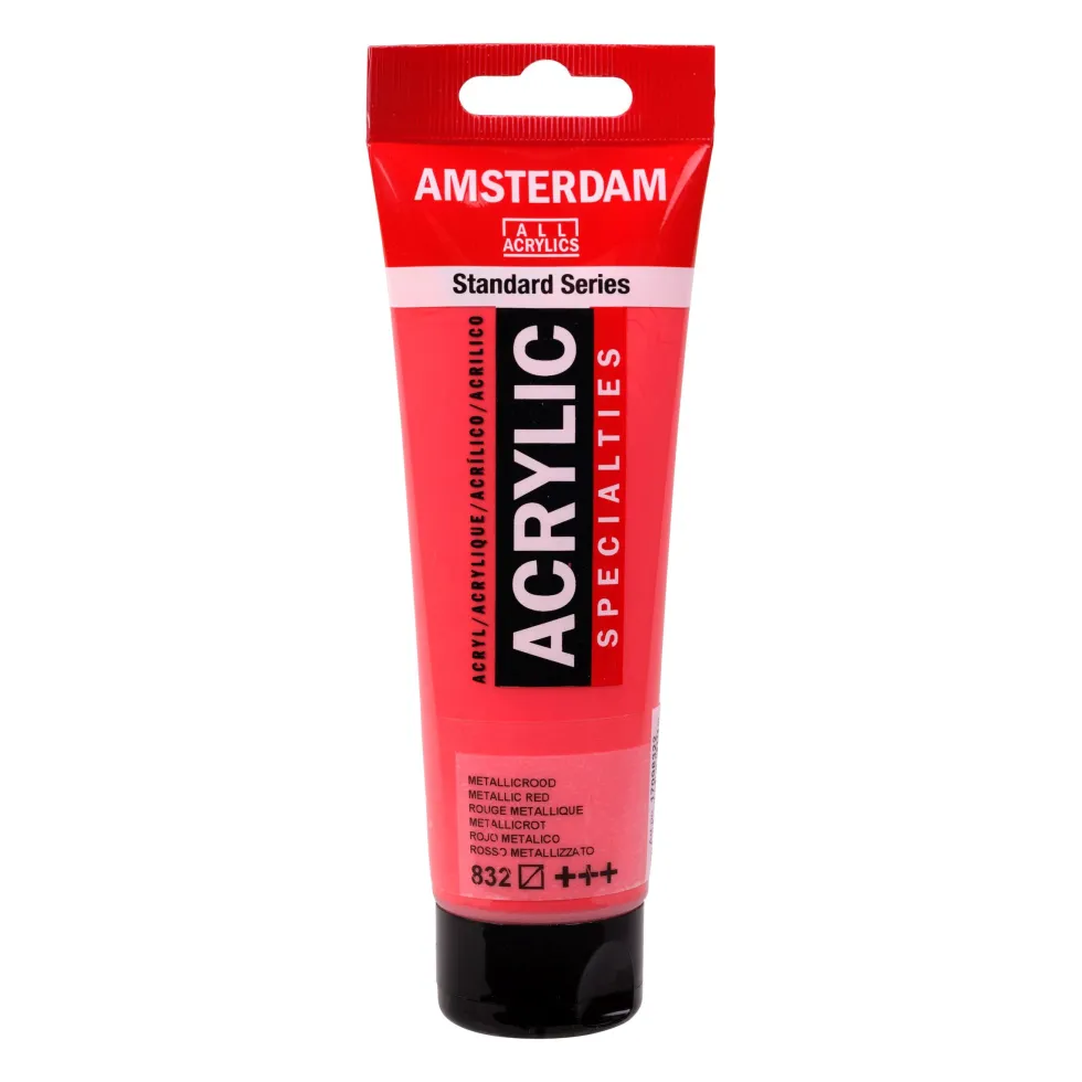 Farba akrylowa - Amsterdam - 832, Metallic Red, 120 ml