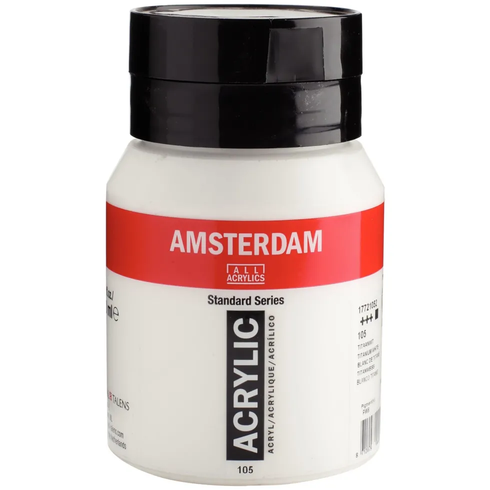 Farba akrylowa - Amsterdam - 105, Titanium White, 500 ml