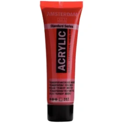 Farba akrylowa - Amsterdam - Transparent Red Medium, 20 ml