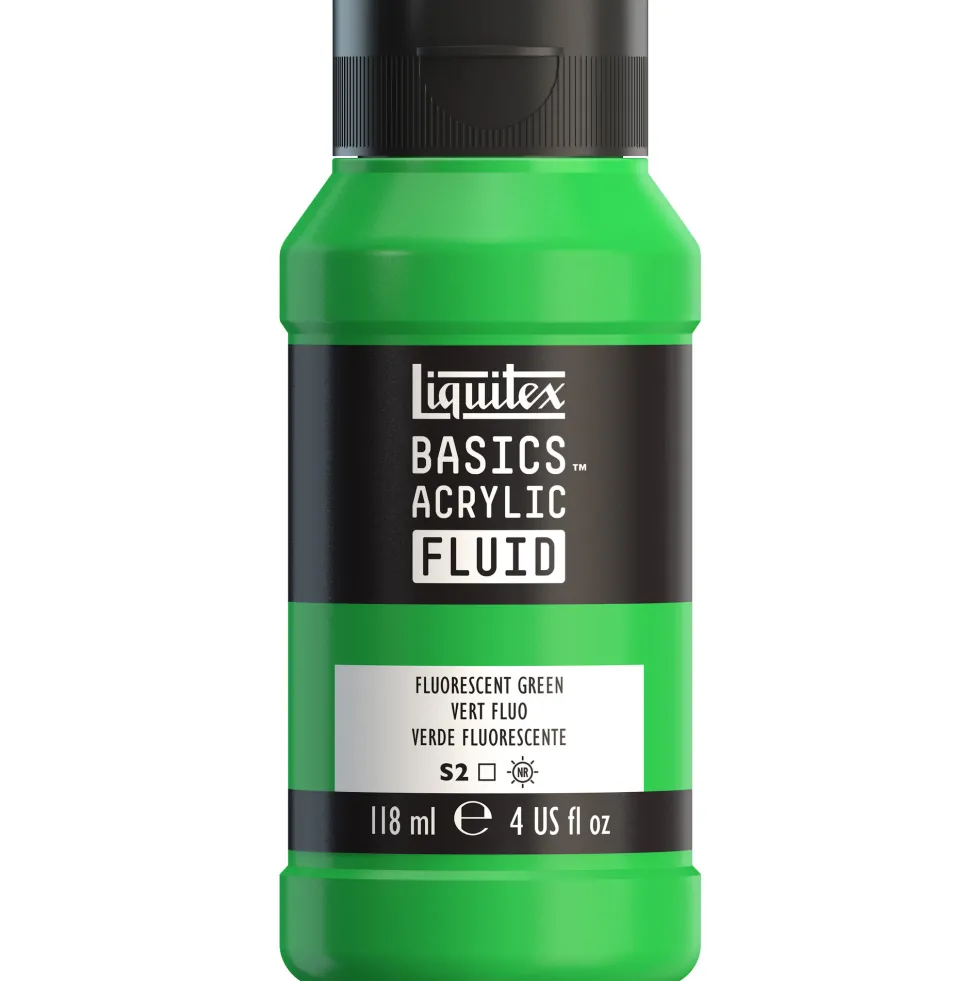 Farba akrylowa Basics Acrylic Fluid - Liquitex - 985, Fluorescent Green, 118 ml