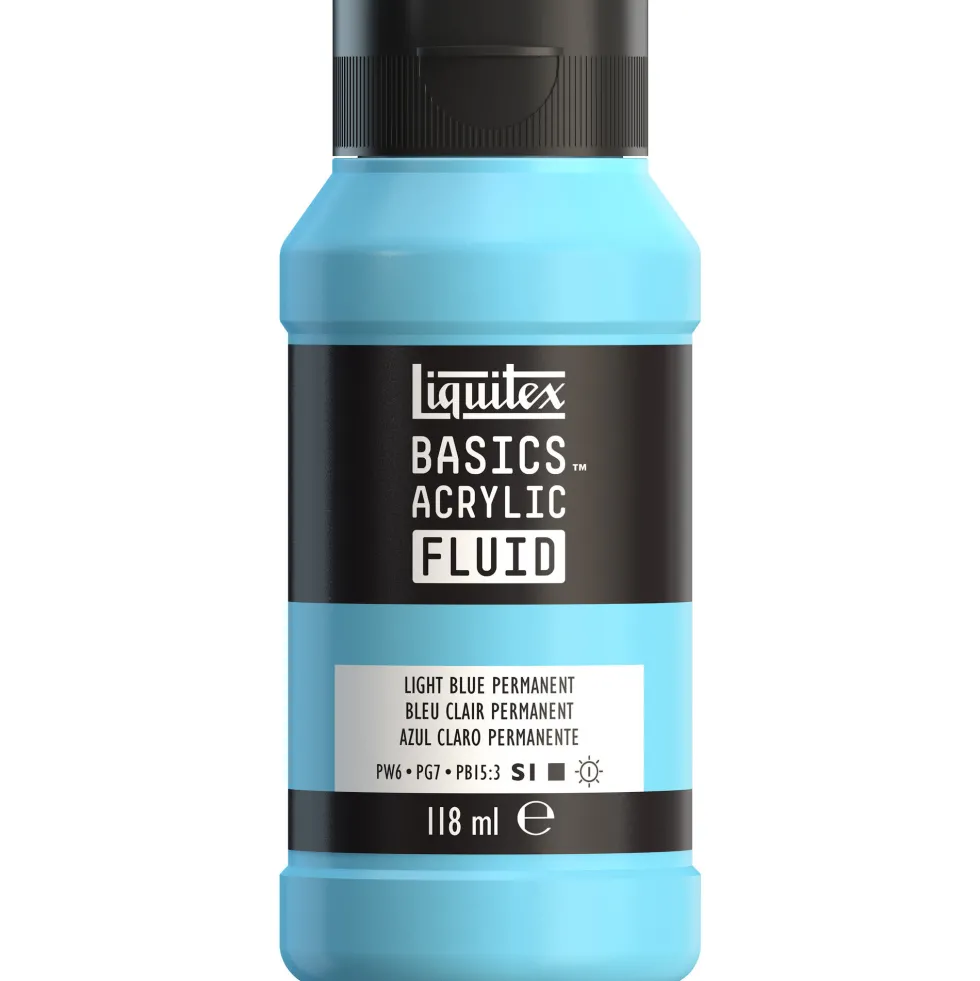 Farba akrylowa Basics Acrylic Fluid - Liquitex - 770, Light Blue Permanent, 118 ml